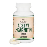 Double Wood Acetyl L-Carnitine bottle front with dosage highlight for brain support