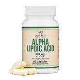 Double Wood Alpha Lipoic Acid 600mg bottle with clear label for quality.