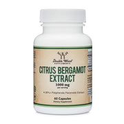 Double Wood Citrus Bergamot bottle label showing 1000mg per serving for daily cardiovascular support