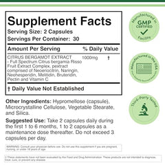 Double Wood bergamot capsules closeup showing easy-to-swallow softgel capsules