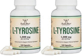Double Wood L-Tyrosine bottle front view with 120 vegan capsules for memory and focus