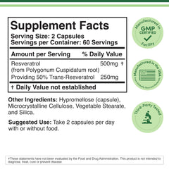 Close-up of Double Wood Resveratrol capsules highlighting vegetarian capsules.
