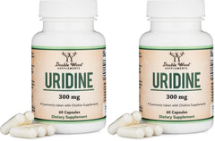 Double Wood Uridine Monophosphate bottle with dosage details for cognitive support.