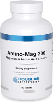 Douglas Laboratories Amino-Mag 200 bottle front view for daily magnesium support and heart health