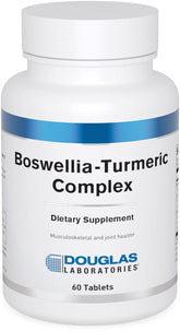 Douglas Laboratories Boswellia-Turmeric Complex bottle front promoting joint comfort after activity