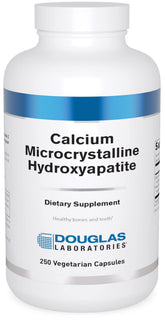 Douglas Laboratories Calcium Microcrystalline Hydroxyapatite bottle front supports bone and teeth health.