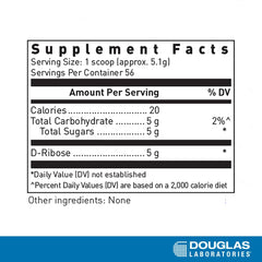 Corvalen powder scoop displaying D-ribose for enhanced cellular energy.