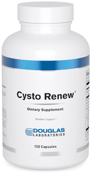 Douglas Laboratories Cysto Renew bottle on a clean surface for bladder support