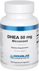 Douglas Laboratories DHEA 50 mg capsules in bottle suggest hormone balance and immune support
