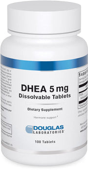 Douglas Laboratories DHEA 5 mg dissolvable tablets in bottle for daily hormone balance support