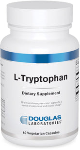 Douglas Laboratories L-Tryptophan bottle on shelf for daily restful sleep support