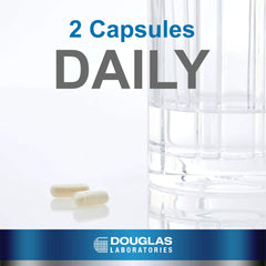 Douglas Laboratories label close-up highlighting 16-strain synbiotic blend