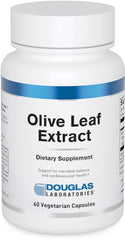 Douglas Laboratories Olive Leaf Extract bottle with capsules suggesting daily antioxidant support.