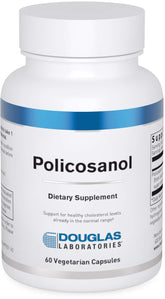 Douglas Laboratories Policosanol bottle with label highlighting lipid metabolism support.