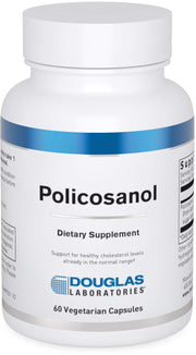 Douglas Laboratories Policosanol bottle with label highlighting lipid metabolism support.
