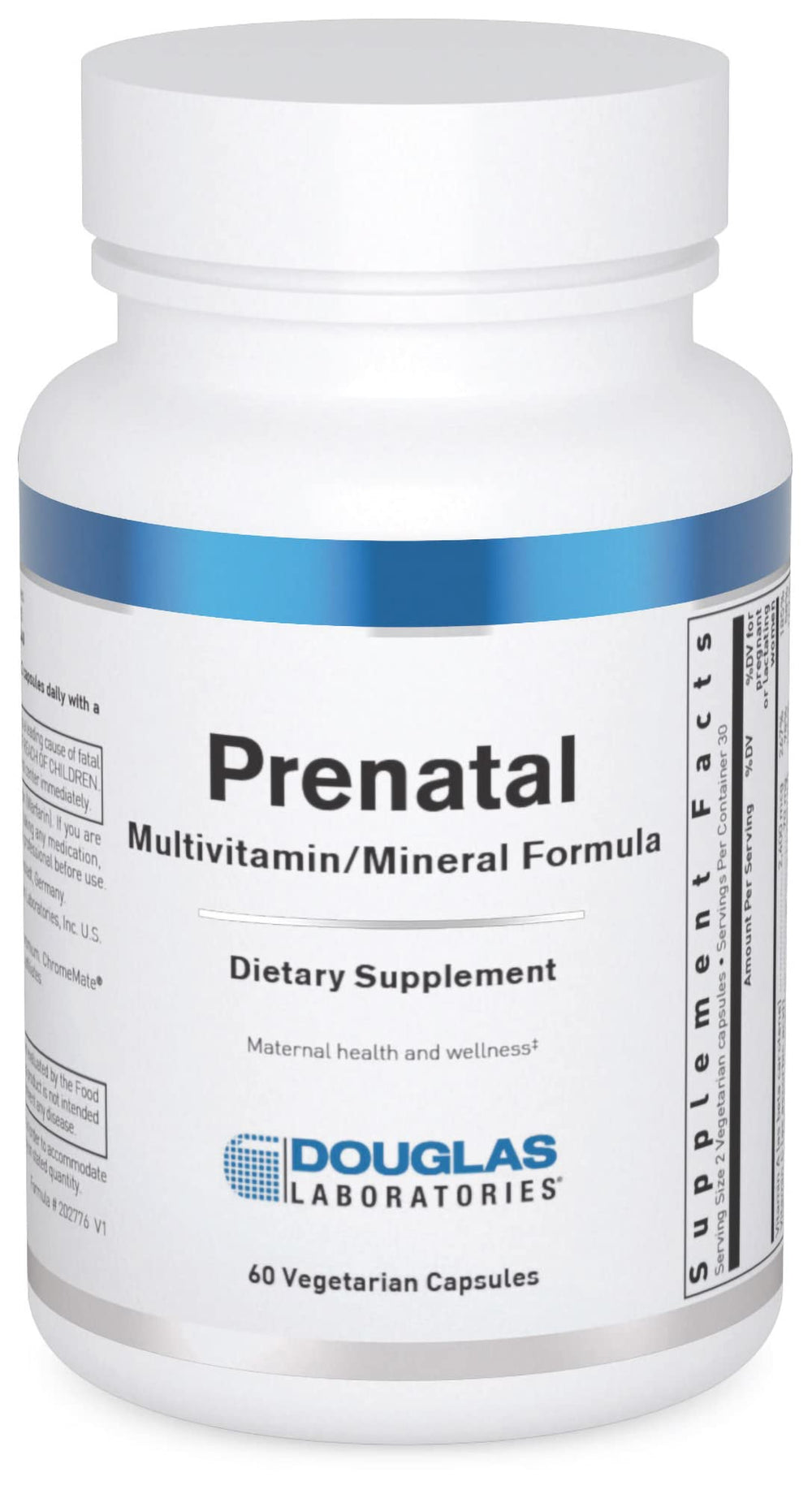 Douglas Laboratories Prenatal bottle front showing daily multivitamin and mineral support.