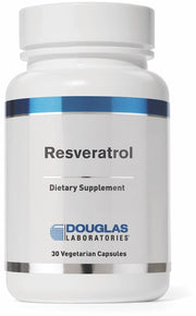 Douglas Laboratories Resveratrol bottle front shows antioxidant support potential.