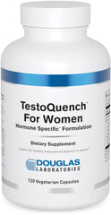 Douglas Laboratories TestoQuench for Women bottle front showing natural ingredients for balance.