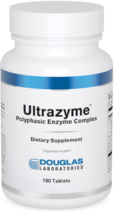Douglas Laboratories Ultrazyme bottle front view highlighting protein digestion support.