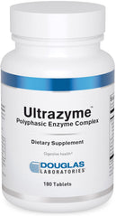 Douglas Laboratories Ultrazyme bottle front view highlighting protein digestion support.
