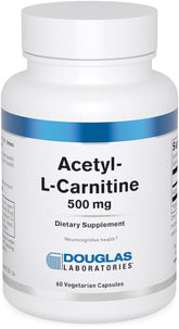 Douglas Laboratories Acetyl L-Carnitine 500 mg bottle front for daily brain support