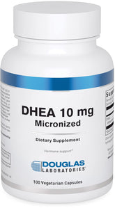 Douglas Laboratories DHEA 10 mg capsules bottle ready for daily hormone balance support.