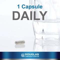 Douglas Laboratories K2-D3 label detail emphasizing MK-7 and D3 ingredients for cardiovascular and bone harmony.