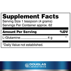 Douglas Laboratories L-Glutamine powder scoop with convenient daily portions.