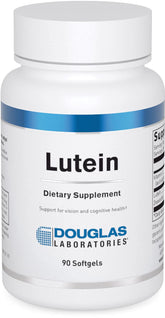 Douglas Laboratories Lutein softgel bottle demonstrates convenient eye health support with blue light exposure