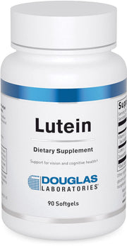 Douglas Laboratories Lutein softgel bottle demonstrates convenient eye health support with blue light exposure