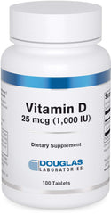 Douglas Laboratories Vitamin D3 tablet bottle showcasing daily bone and immune support.