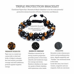 DOUVEI black onyx and amazonite beads create striking contrast on bracelet