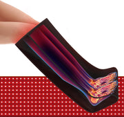 Dowceivm foot red-light therapy device targets tired feet for relief.