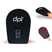 dpl Flex Mitt showing full hand coverage with red and infrared LEDs for at-home relaxation.