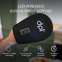 Soft, flexible materials and 10" x 7" fit of the dpl Flex Mitt for daily wear benefits.