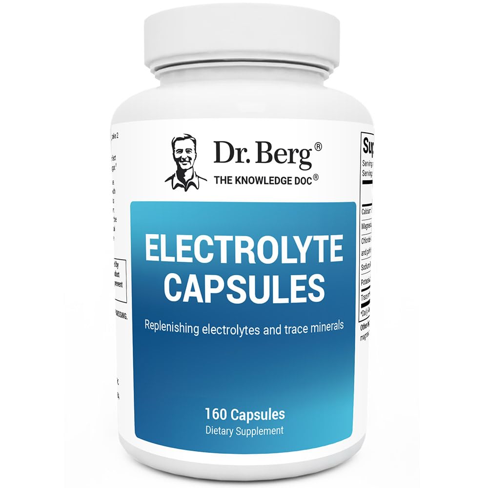 Dr. Berg Electrolyte Capsules bottle front highlighting sugar-free hydration support