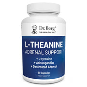 Dr. Berg L-Theanine 200mg bottle offering calm focus and adrenal support.