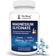 Dr. Berg Maximum Strength Magnesium Glycinate bottle front view supports daily calm