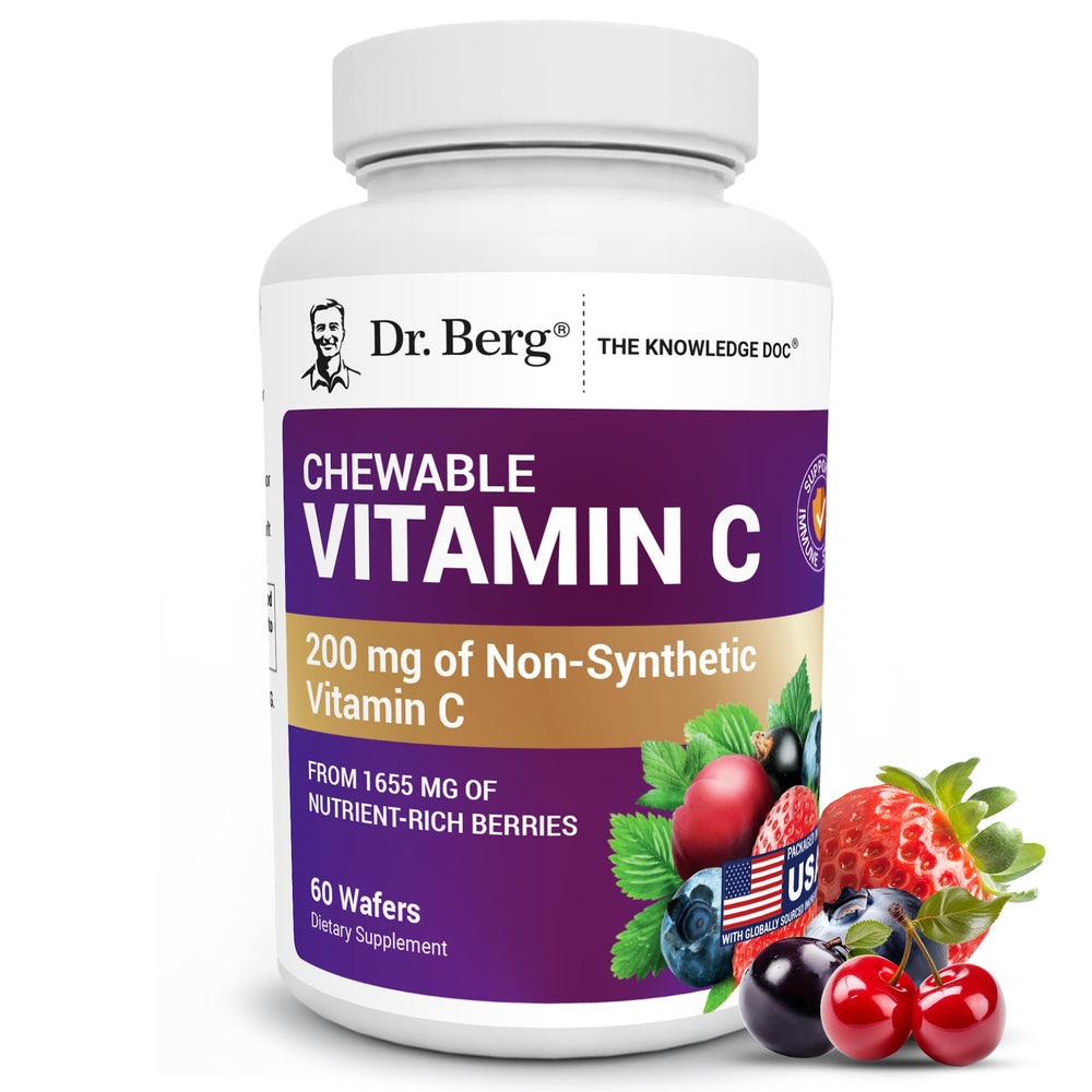 Dr. Berg Nutritionals vitamin C chewables bottle with organic berry blend