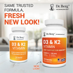 Dr. Berg D3 K2 capsules closeup highlights absorption-enhancing cofactors