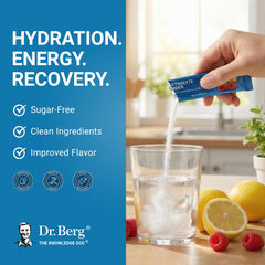 Dr. Berg Nutritionals 1000 mg potassium formula bottle showcases mineral balance for hydration