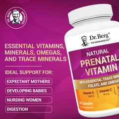 Dr. Berg Prenatal bottle label view showing complete nutrient blend.