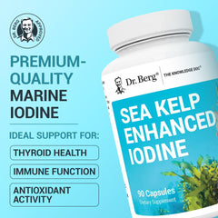Dr Berg Sea Kelp Enhanced Iodine capsules close-up.