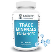 Dr. Berg Trace Minerals Enhanced Complex bottle on counter for daily mineral support