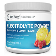 Dr. Berg Zero Sugar Hydration bottle shows Raspberry Lemon flavor for sugar-free refreshment.
