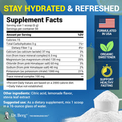 Pouring the lemonade powder into water yields a refreshing electrolyte drink