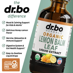 Daily-use lemon balm drops ideal for kids and adults.