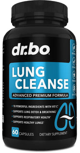 DR. BO Lung Cleanse bottle front promotes clearer breathing and daily lung support.