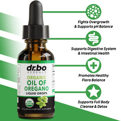 DR. BO Oregano Oil dropper provides precise dosing for convenient use.
