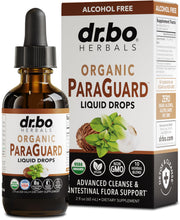 DR. BO ParaGuard bottle pour demonstrates easy daily gut support
